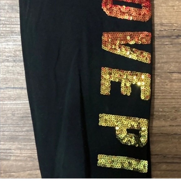 PINK Victoria's Secret rainbow ombré bling tshirt/ leggings outfit set S/M - Picture 8 of 12